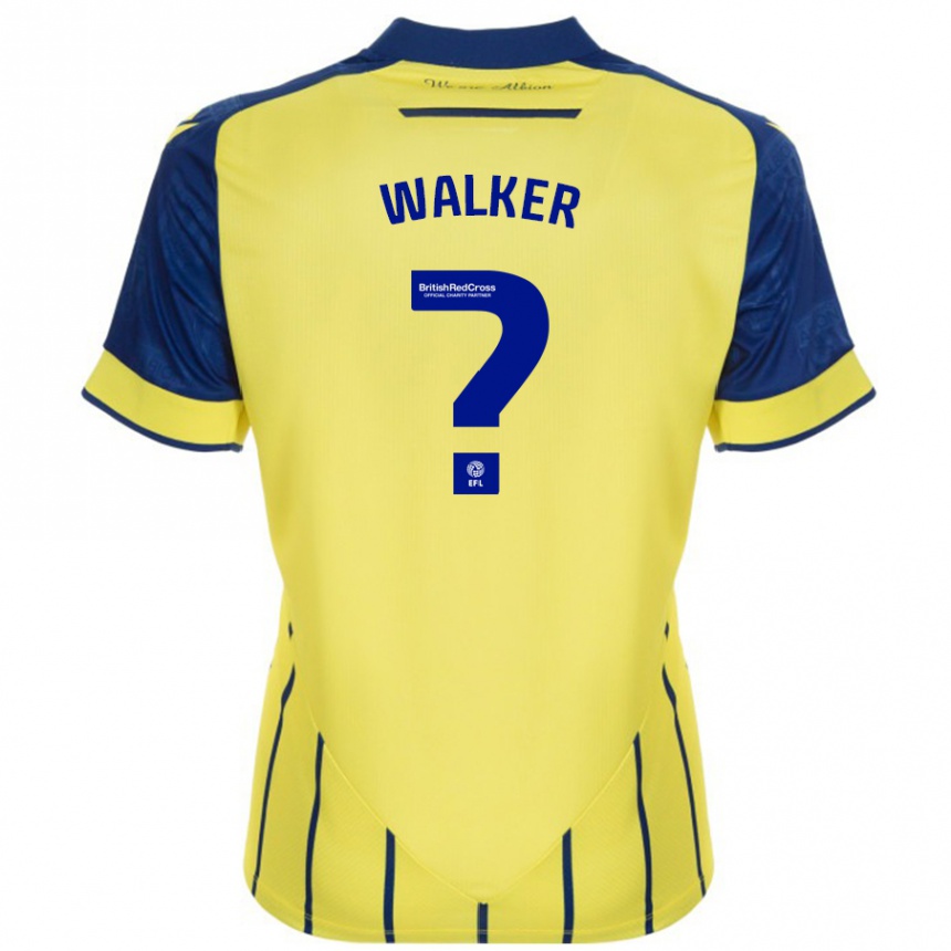 Gyermek Labdarúgás Adriel Walker #0 Sárga Kék Idegenbeli Jersey 2024/25 Mez Póló Ing