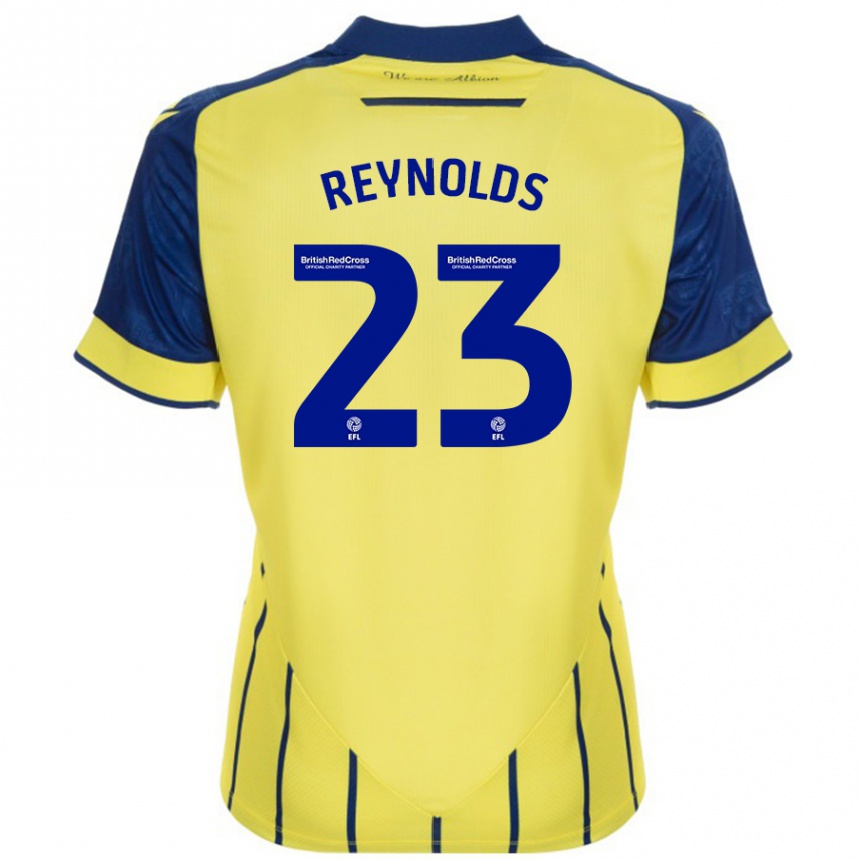 Gyermek Labdarúgás Taylor Reynolds #23 Sárga Kék Idegenbeli Jersey 2024/25 Mez Póló Ing