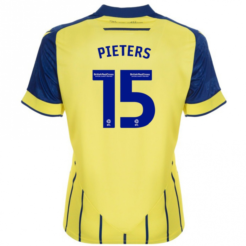 Gyermek Labdarúgás Erik Pieters #15 Sárga Kék Idegenbeli Jersey 2024/25 Mez Póló Ing