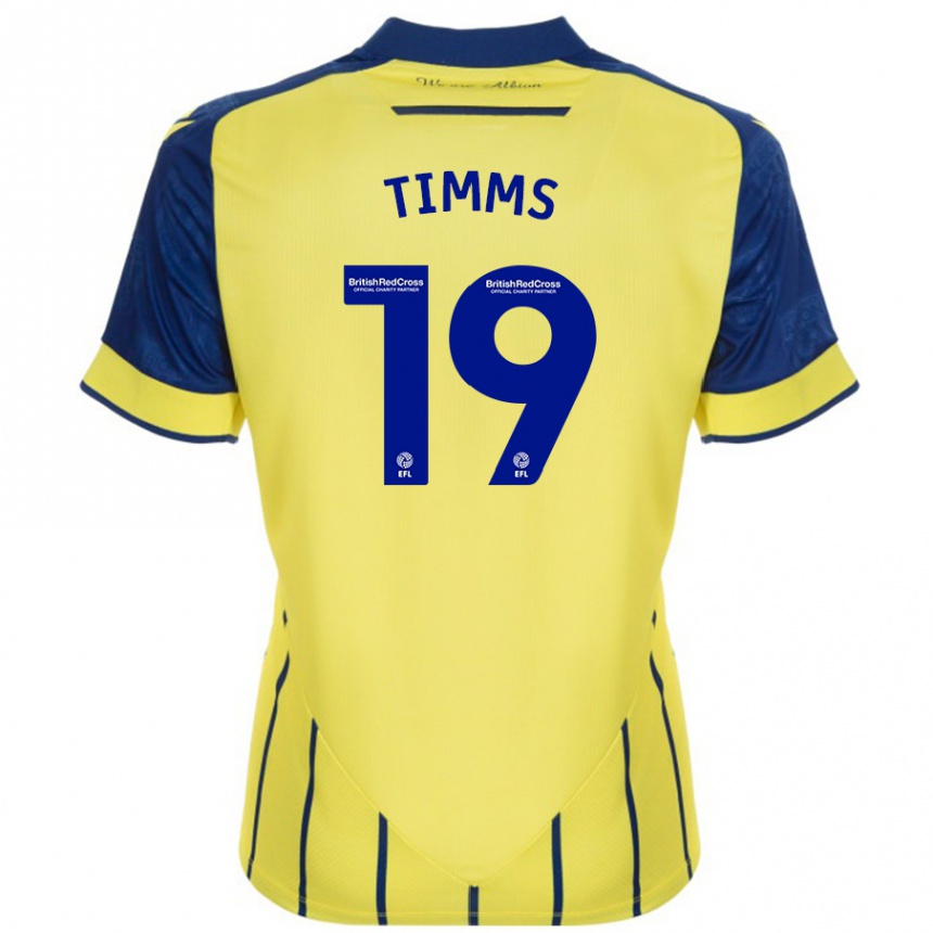 Gyermek Labdarúgás Maria Timms #19 Sárga Kék Idegenbeli Jersey 2024/25 Mez Póló Ing