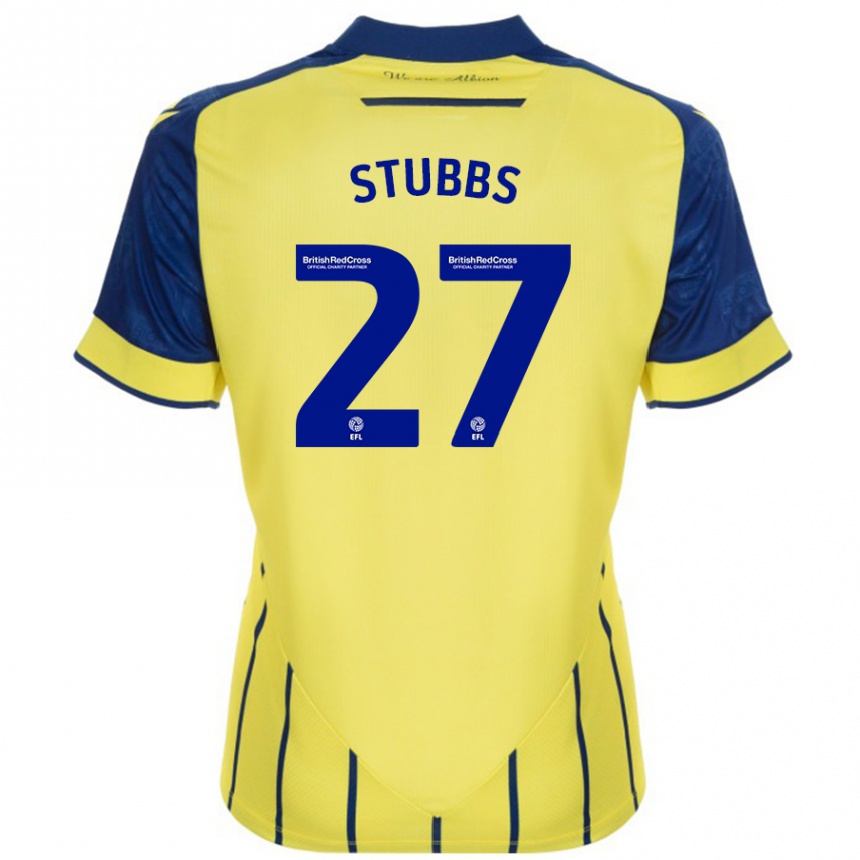 Gyermek Labdarúgás Olivia Stubbs #27 Sárga Kék Idegenbeli Jersey 2024/25 Mez Póló Ing