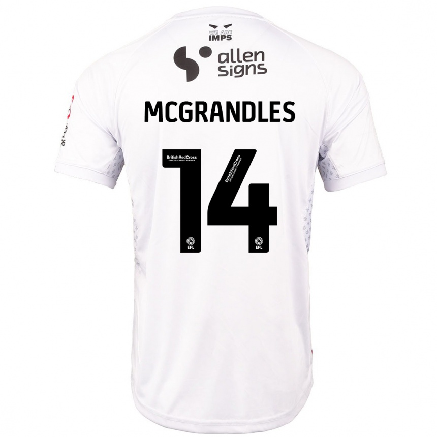 Gyermek Labdarúgás Conor Mcgrandles #14 Piros Fehér Idegenbeli Jersey 2024/25 Mez Póló Ing