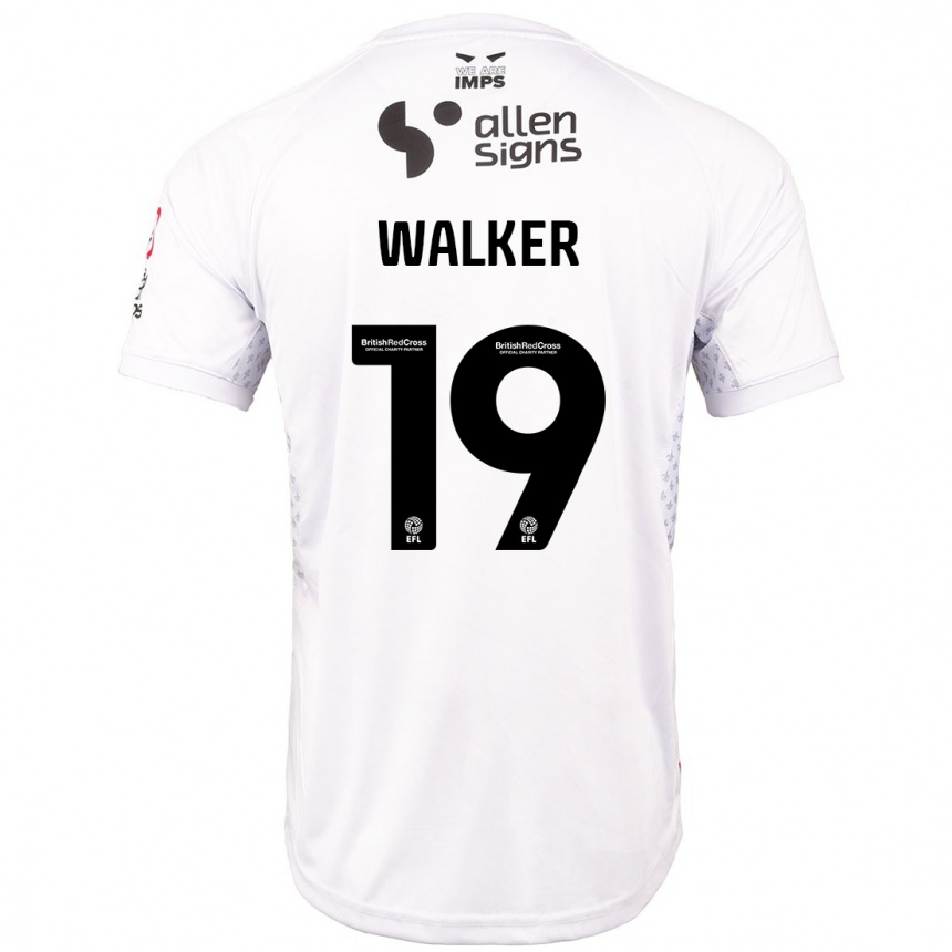 Gyermek Labdarúgás Tyler Walker #19 Piros Fehér Idegenbeli Jersey 2024/25 Mez Póló Ing