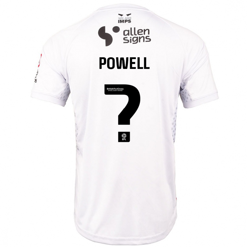 Gyermek Labdarúgás Darryl Powell #0 Piros Fehér Idegenbeli Jersey 2024/25 Mez Póló Ing