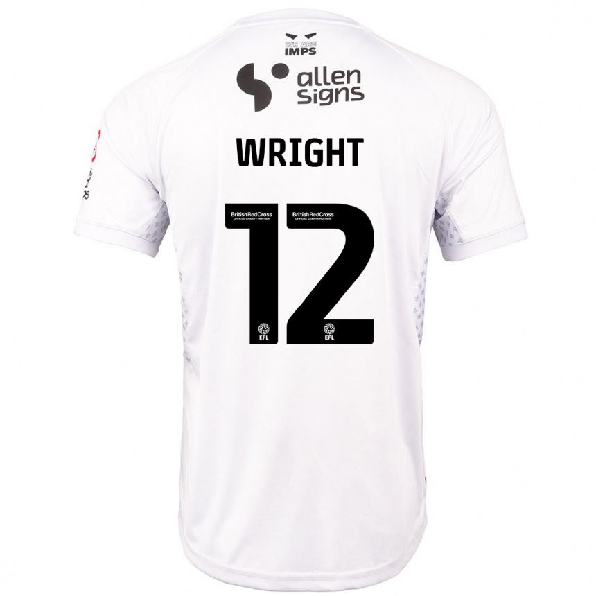 Gyermek Labdarúgás Jordan Wright #12 Piros Fehér Idegenbeli Jersey 2024/25 Mez Póló Ing