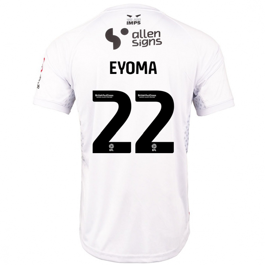 Gyermek Labdarúgás Timothy Eyoma #22 Piros Fehér Idegenbeli Jersey 2024/25 Mez Póló Ing