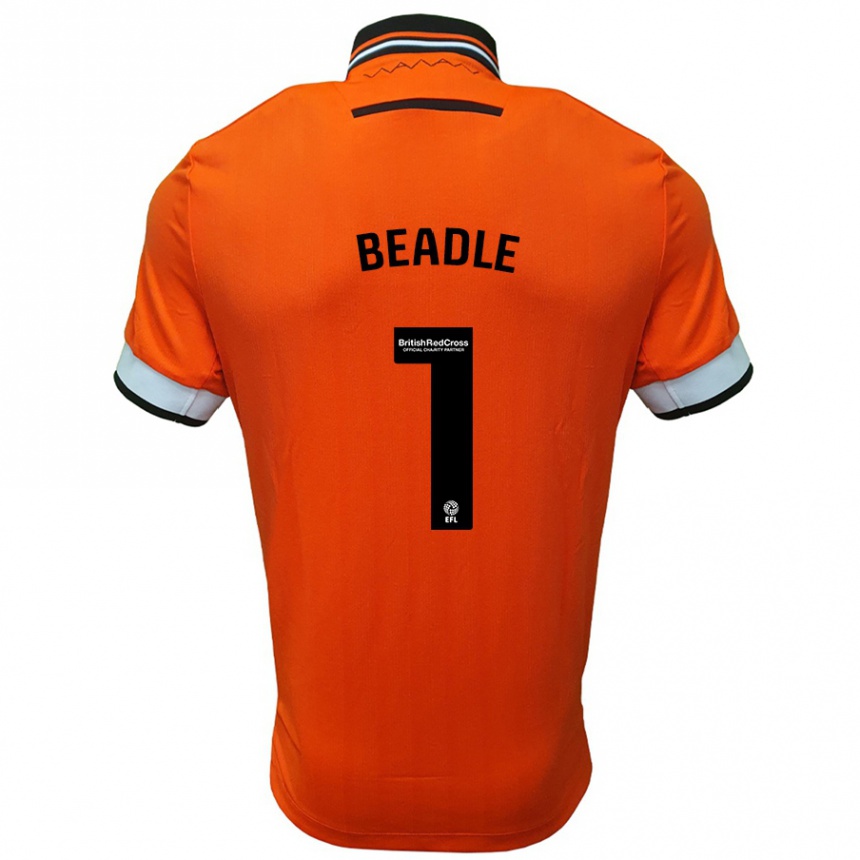 Gyermek Labdarúgás James Beadle #1 Narancssárga Fehér Idegenbeli Jersey 2024/25 Mez Póló Ing