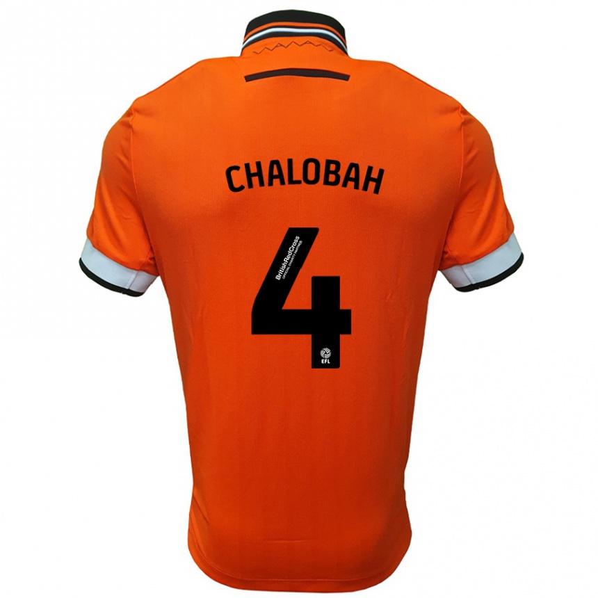 Gyermek Labdarúgás Nathaniel Chalobah #4 Narancssárga Fehér Idegenbeli Jersey 2024/25 Mez Póló Ing