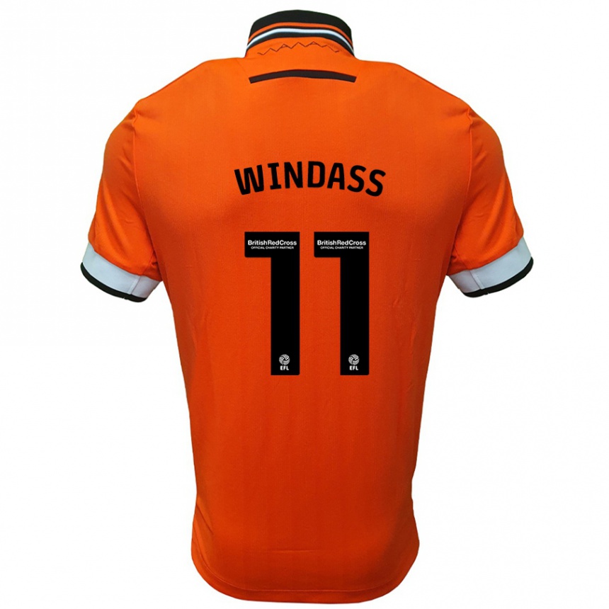 Gyermek Labdarúgás Josh Windass #11 Narancssárga Fehér Idegenbeli Jersey 2024/25 Mez Póló Ing