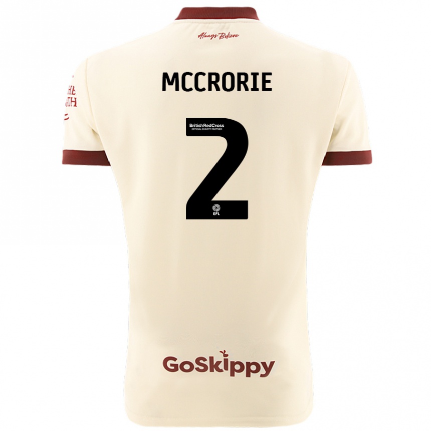 Gyermek Labdarúgás Ross Mccrorie #2 Krém Fehér Idegenbeli Jersey 2024/25 Mez Póló Ing