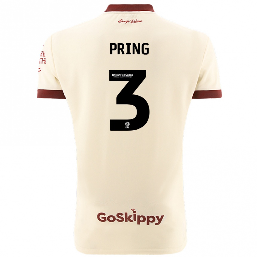 Gyermek Labdarúgás Cameron Pring #3 Krém Fehér Idegenbeli Jersey 2024/25 Mez Póló Ing