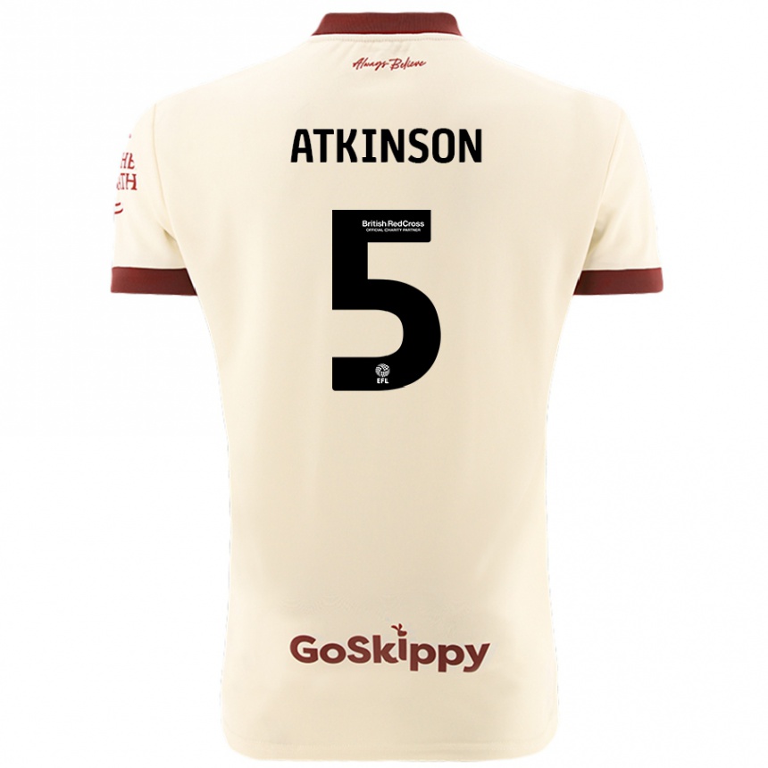 Gyermek Labdarúgás Rob Atkinson #5 Krém Fehér Idegenbeli Jersey 2024/25 Mez Póló Ing