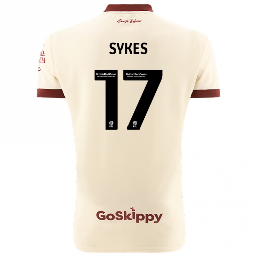 Gyermek Labdarúgás Mark Sykes #17 Krém Fehér Idegenbeli Jersey 2024/25 Mez Póló Ing