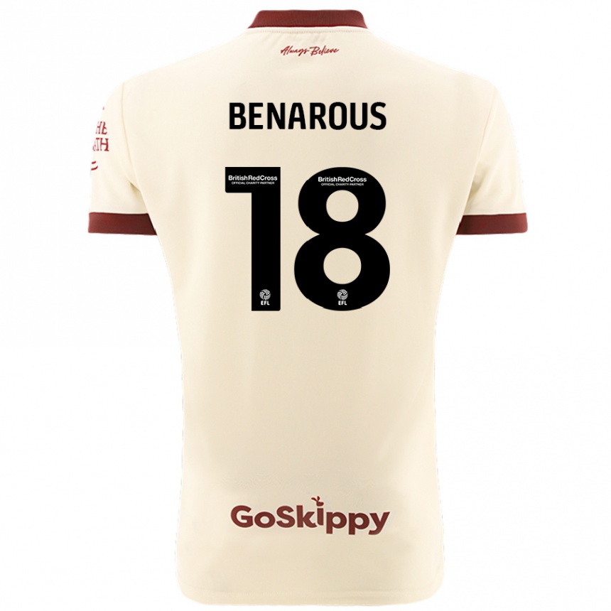 Gyermek Labdarúgás Ayman Benarous #18 Krém Fehér Idegenbeli Jersey 2024/25 Mez Póló Ing