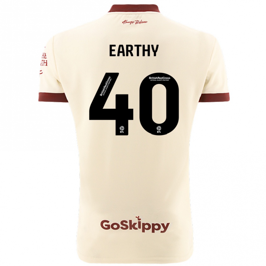 Gyermek Labdarúgás George Earthy #40 Krém Fehér Idegenbeli Jersey 2024/25 Mez Póló Ing