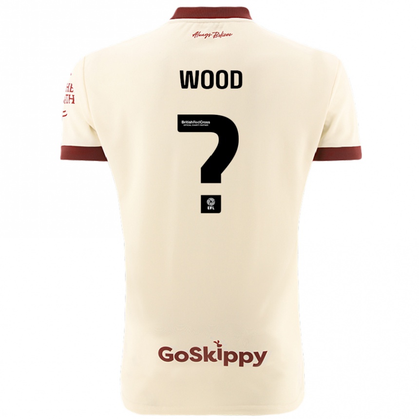 Gyermek Labdarúgás Callum Wood #0 Krém Fehér Idegenbeli Jersey 2024/25 Mez Póló Ing