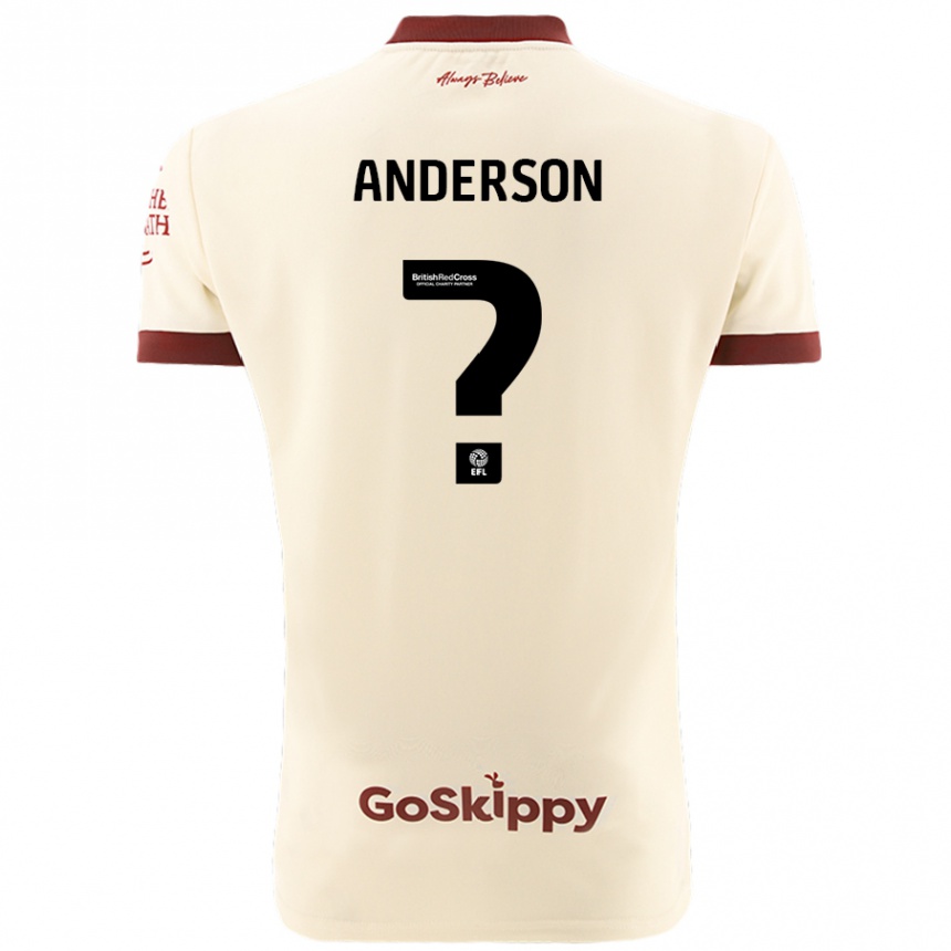 Gyermek Labdarúgás Taine Anderson #0 Krém Fehér Idegenbeli Jersey 2024/25 Mez Póló Ing