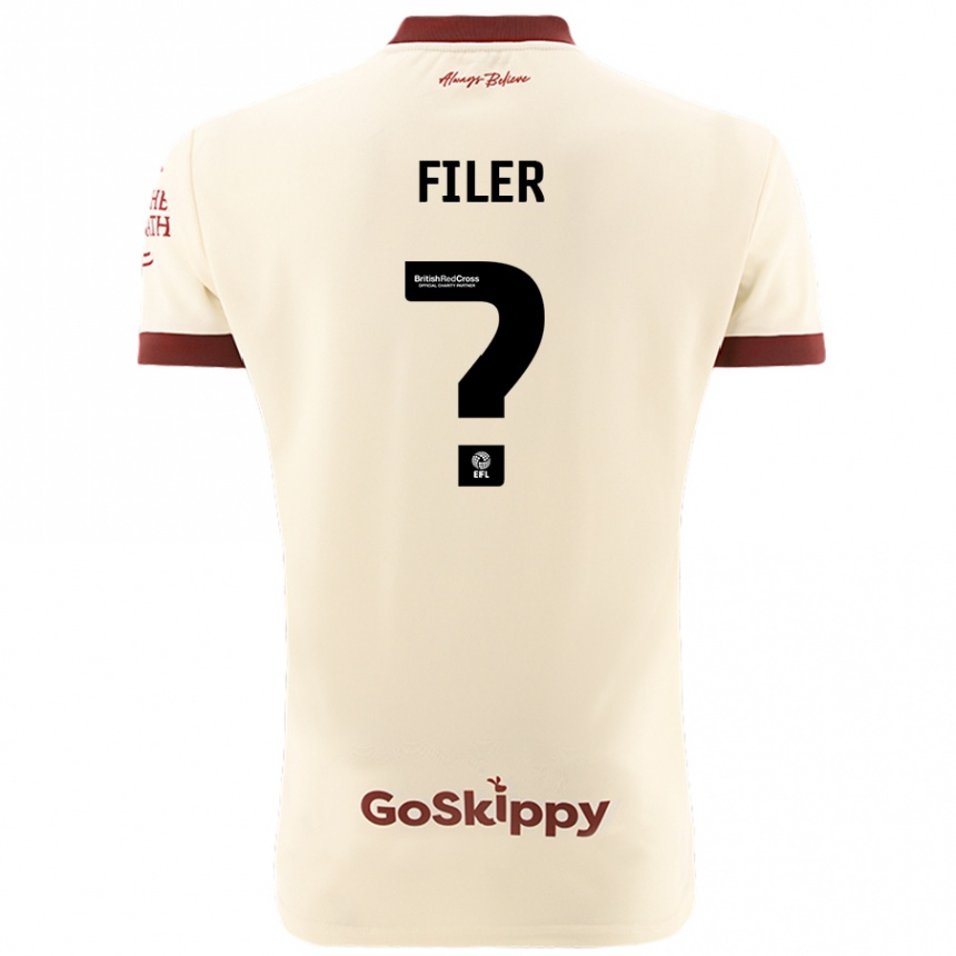 Gyermek Labdarúgás Charlie Filer #0 Krém Fehér Idegenbeli Jersey 2024/25 Mez Póló Ing