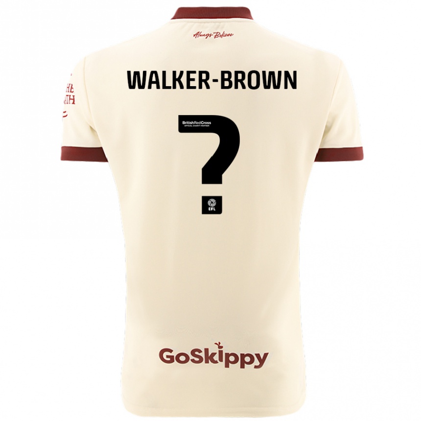 Gyermek Labdarúgás Rushon Walker-Brown #0 Krém Fehér Idegenbeli Jersey 2024/25 Mez Póló Ing