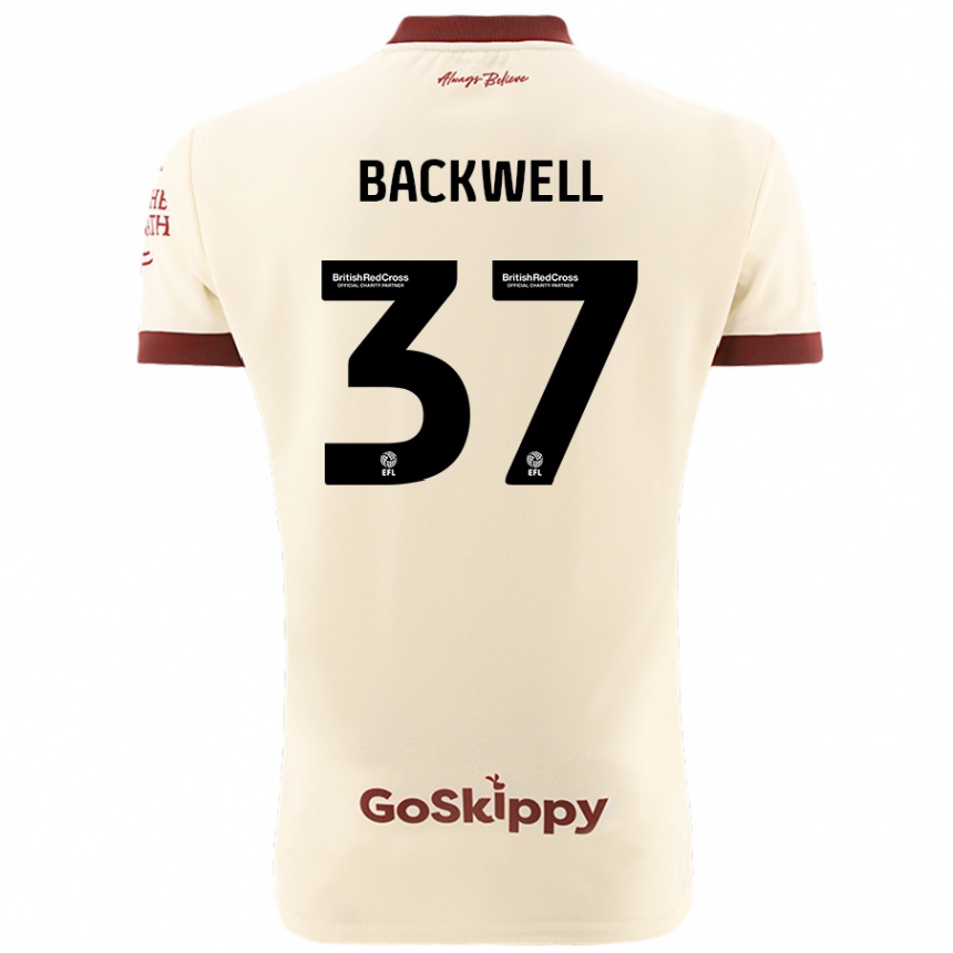 Gyermek Labdarúgás Tommy Backwell #37 Krém Fehér Idegenbeli Jersey 2024/25 Mez Póló Ing