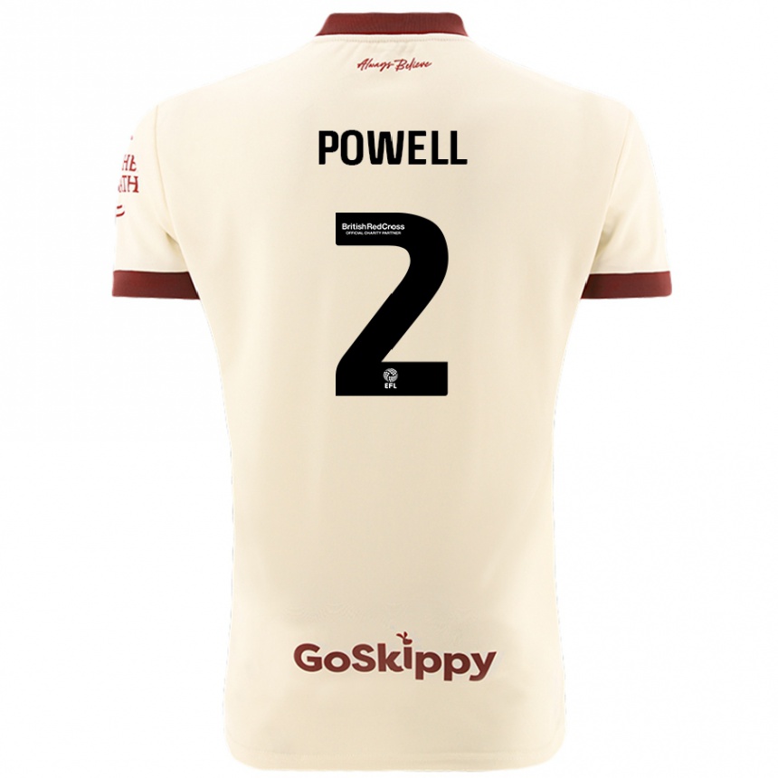 Gyermek Labdarúgás Ella Powell #2 Krém Fehér Idegenbeli Jersey 2024/25 Mez Póló Ing