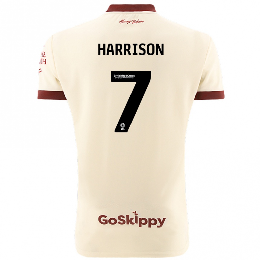 Gyermek Labdarúgás Abi Harrison #7 Krém Fehér Idegenbeli Jersey 2024/25 Mez Póló Ing