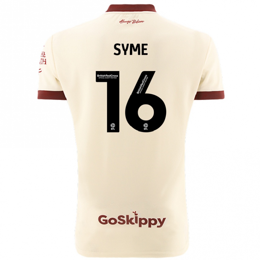 Gyermek Labdarúgás Emily Syme #16 Krém Fehér Idegenbeli Jersey 2024/25 Mez Póló Ing