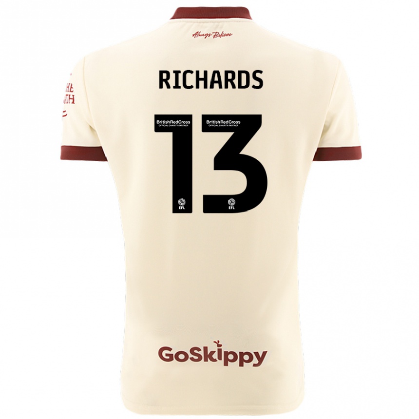 Gyermek Labdarúgás Harvey Wiles-Richards #13 Krém Fehér Idegenbeli Jersey 2024/25 Mez Póló Ing