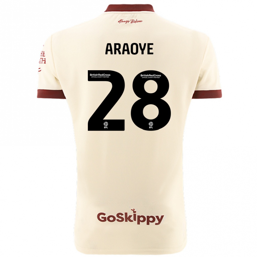 Gyermek Labdarúgás Raphael Araoye #28 Krém Fehér Idegenbeli Jersey 2024/25 Mez Póló Ing