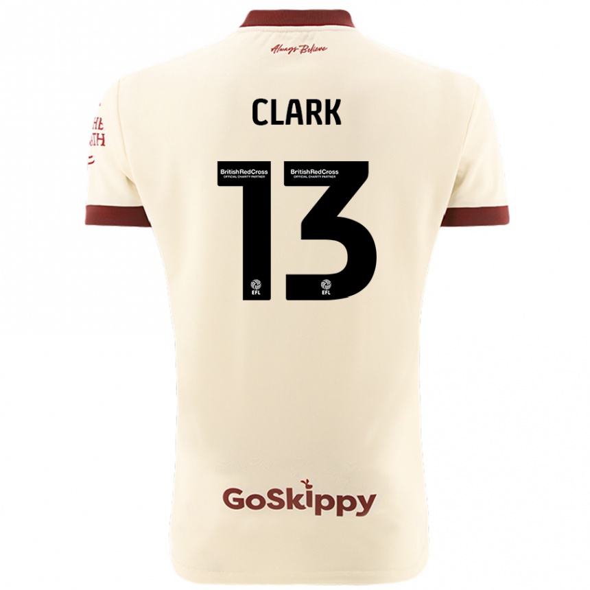 Gyermek Labdarúgás Olivia Clark #13 Krém Fehér Idegenbeli Jersey 2024/25 Mez Póló Ing