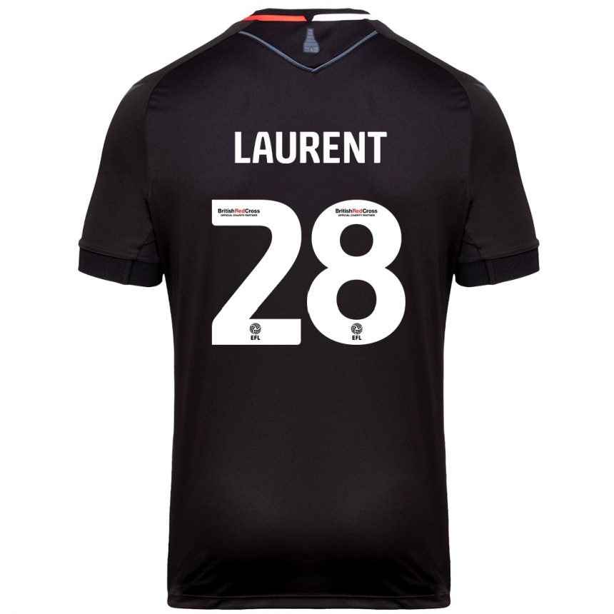 Gyermek Labdarúgás Josh Laurent #28 Fekete Idegenbeli Jersey 2024/25 Mez Póló Ing