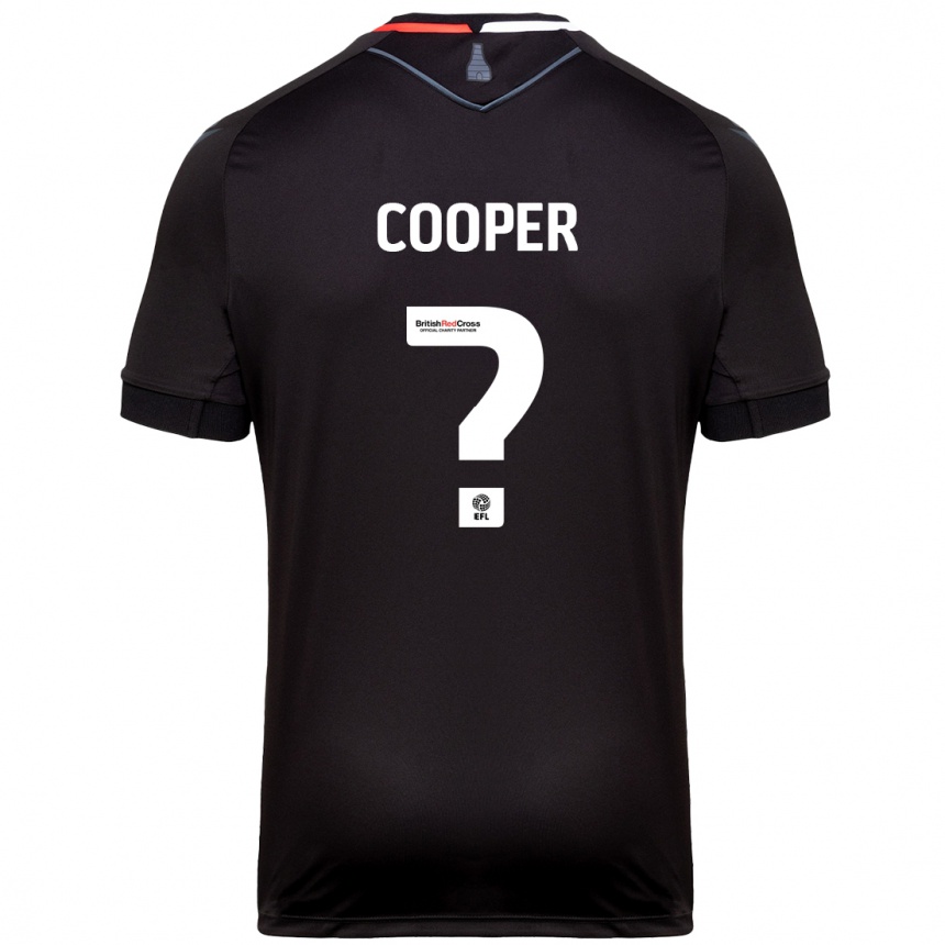 Gyermek Labdarúgás Noah Cooper #0 Fekete Idegenbeli Jersey 2024/25 Mez Póló Ing