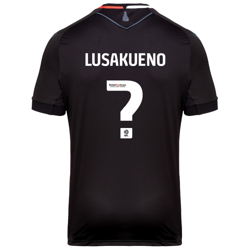 Gyermek Labdarúgás Matty Lusakueno #0 Fekete Idegenbeli Jersey 2024/25 Mez Póló Ing