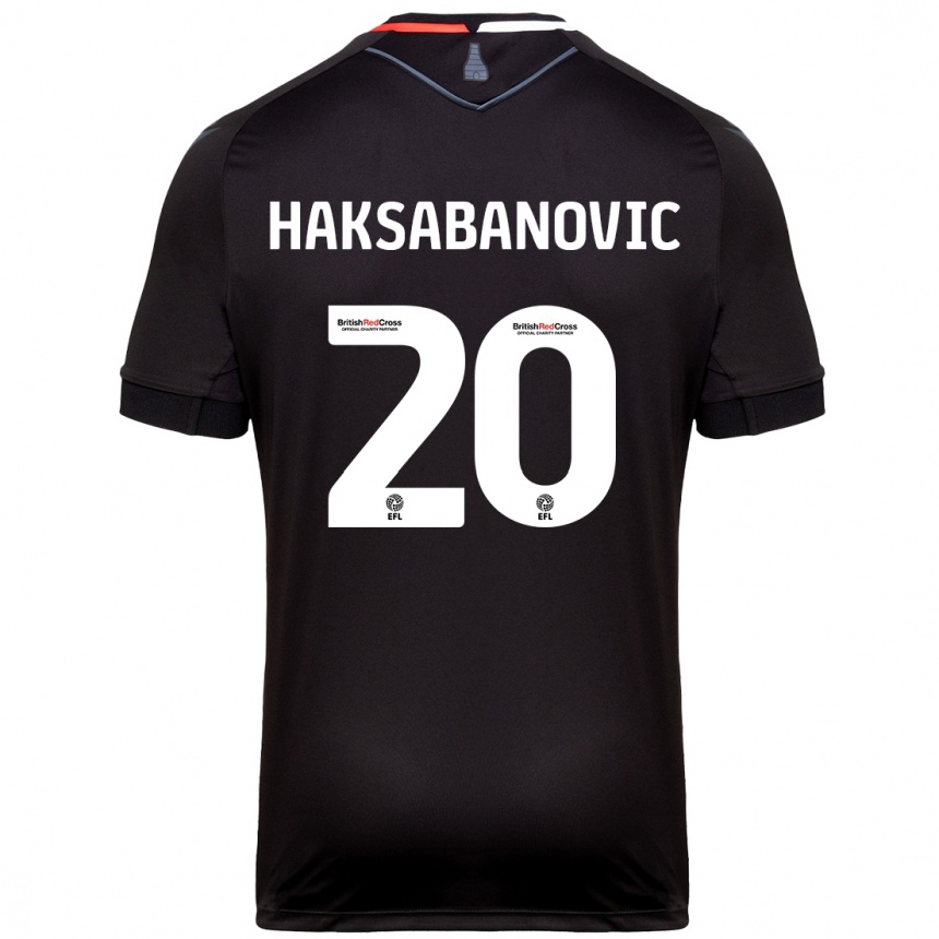 Gyermek Labdarúgás Sead Hakšabanović #20 Fekete Idegenbeli Jersey 2024/25 Mez Póló Ing