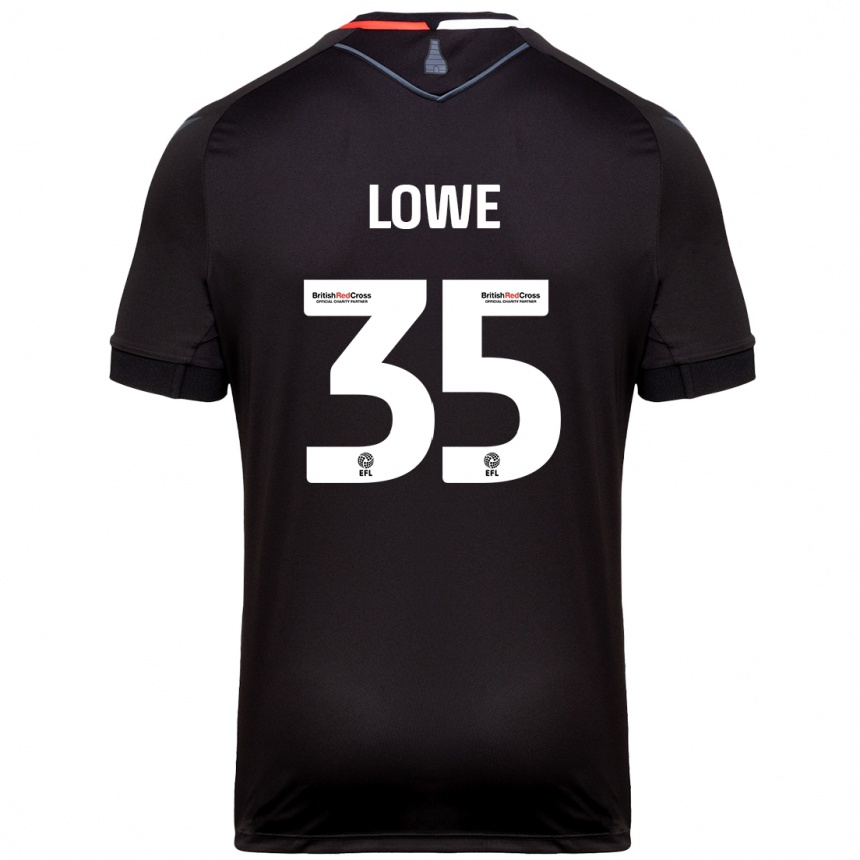 Gyermek Labdarúgás Nathan Lowe #35 Fekete Idegenbeli Jersey 2024/25 Mez Póló Ing