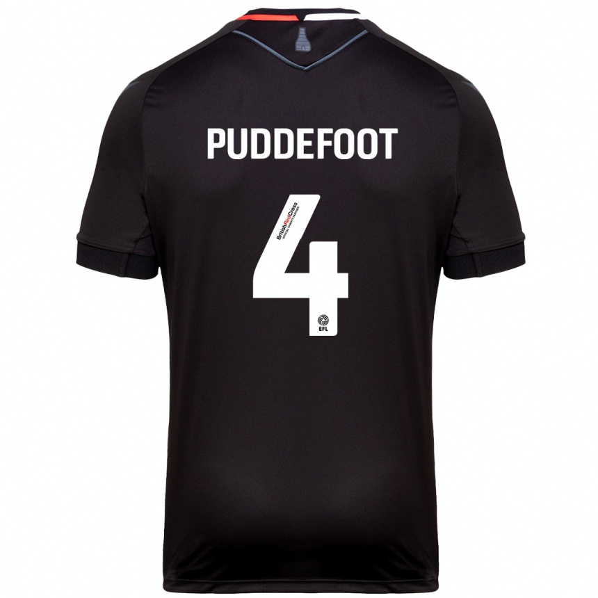 Gyermek Labdarúgás Danielle Puddefoot #4 Fekete Idegenbeli Jersey 2024/25 Mez Póló Ing