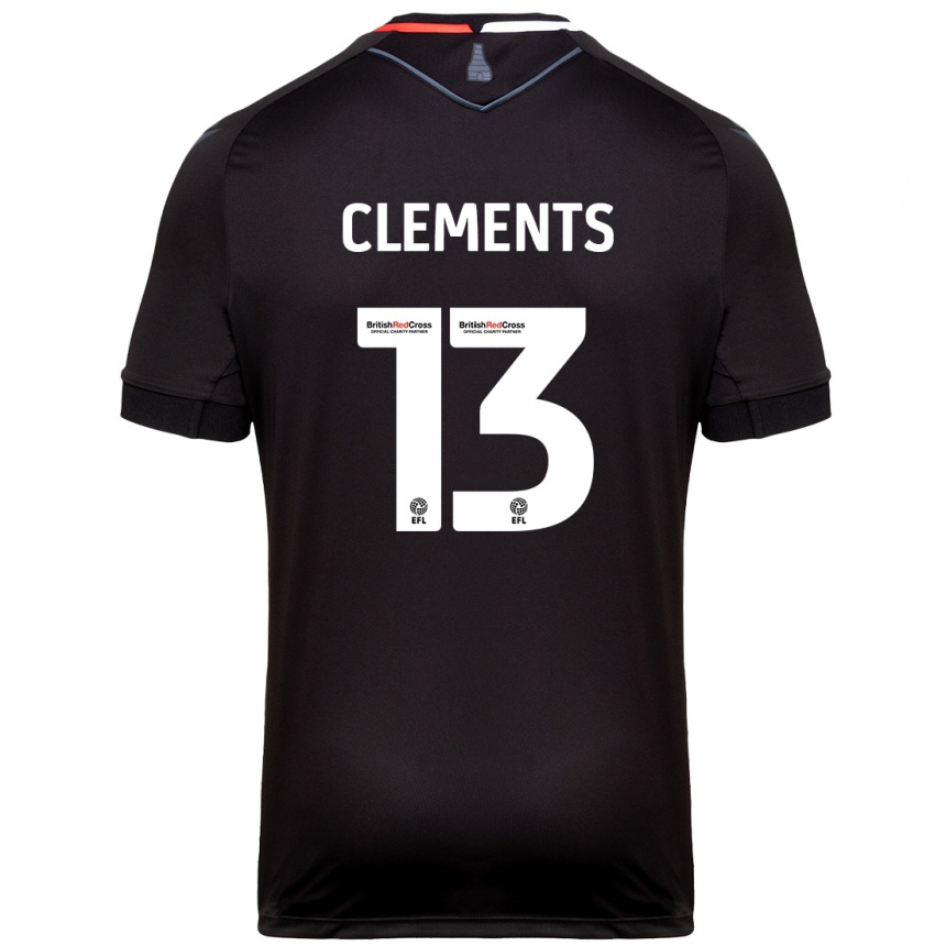 Gyermek Labdarúgás Daisy Clements #13 Fekete Idegenbeli Jersey 2024/25 Mez Póló Ing