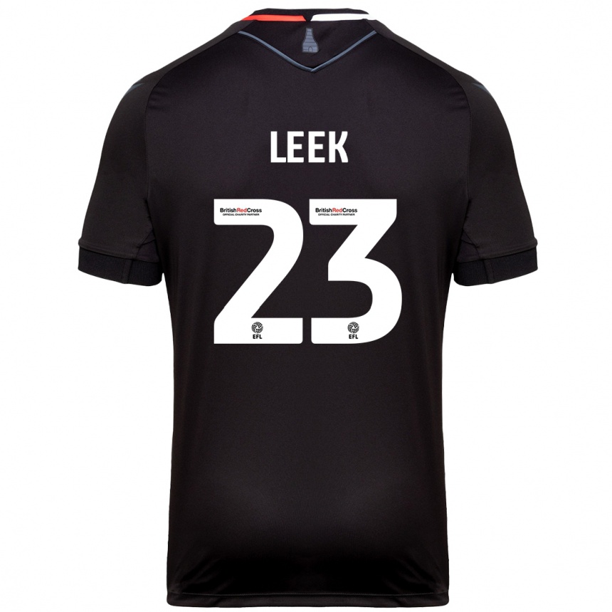 Gyermek Labdarúgás Ellie Leek #23 Fekete Idegenbeli Jersey 2024/25 Mez Póló Ing