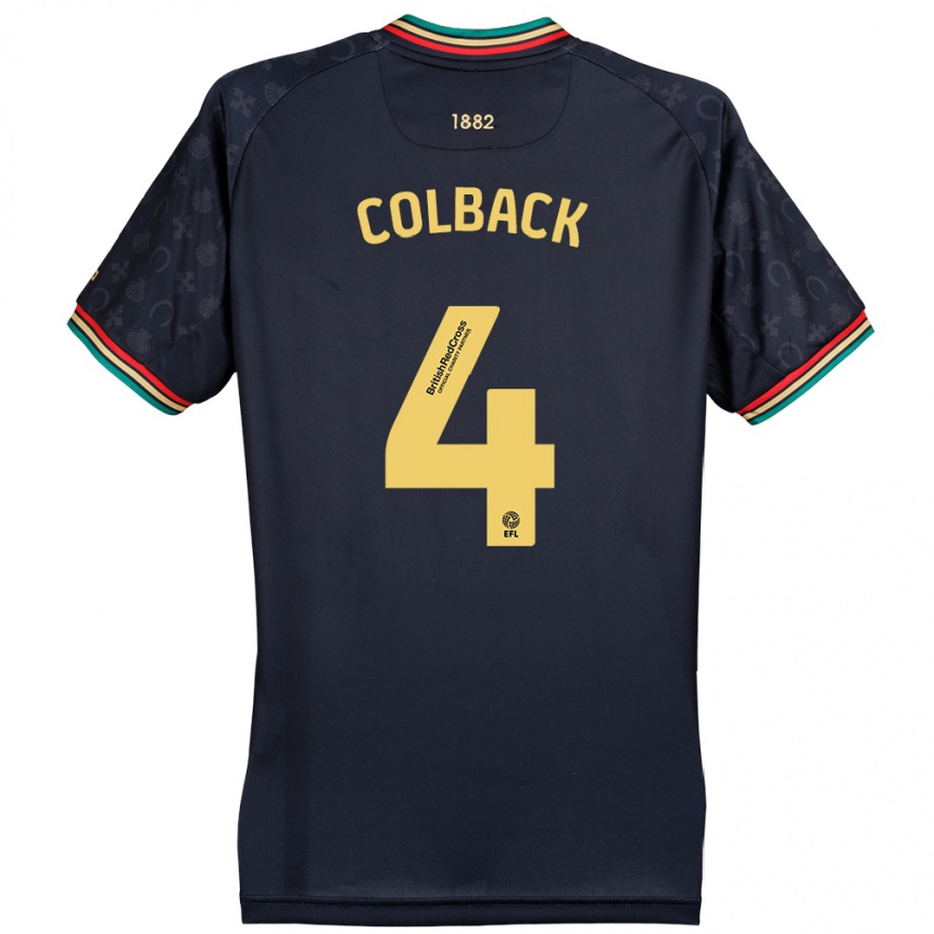 Gyermek Labdarúgás Jack Colback #4 Sötét Sötétkék Idegenbeli Jersey 2024/25 Mez Póló Ing