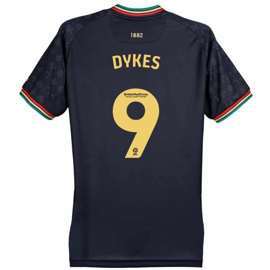 Gyermek Labdarúgás Lyndon Dykes #9 Sötét Sötétkék Idegenbeli Jersey 2024/25 Mez Póló Ing