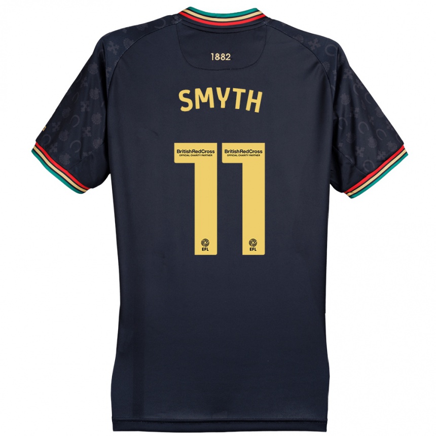 Gyermek Labdarúgás Paul Smyth #11 Sötét Sötétkék Idegenbeli Jersey 2024/25 Mez Póló Ing