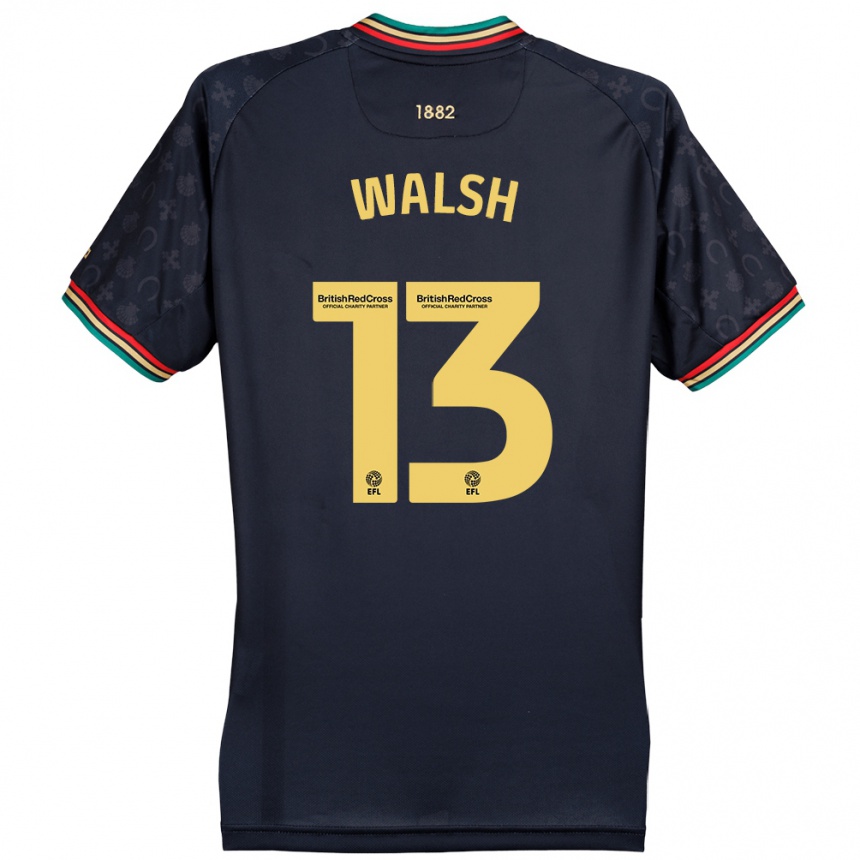 Gyermek Labdarúgás Joe Walsh #13 Sötét Sötétkék Idegenbeli Jersey 2024/25 Mez Póló Ing