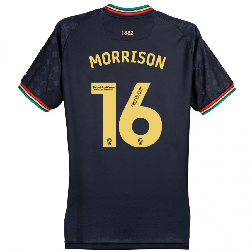 Gyermek Labdarúgás Liam Morrison #16 Sötét Sötétkék Idegenbeli Jersey 2024/25 Mez Póló Ing