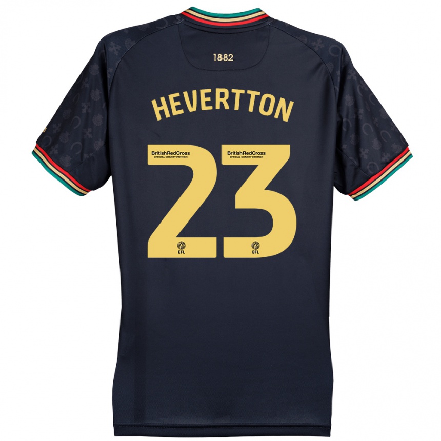 Gyermek Labdarúgás Hevertton #23 Sötét Sötétkék Idegenbeli Jersey 2024/25 Mez Póló Ing