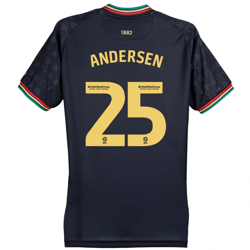 Gyermek Labdarúgás Lucas Andersen #25 Sötét Sötétkék Idegenbeli Jersey 2024/25 Mez Póló Ing