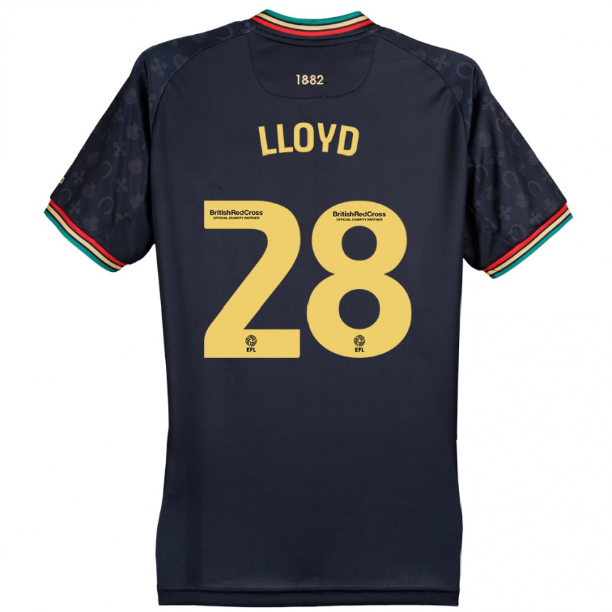 Gyermek Labdarúgás Alfie Lloyd #28 Sötét Sötétkék Idegenbeli Jersey 2024/25 Mez Póló Ing