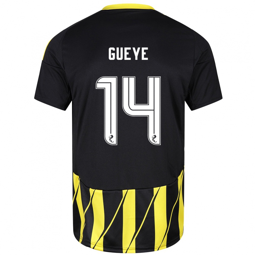 Gyermek Labdarúgás Pape Habib Gueye #14 Fekete Sárga Idegenbeli Jersey 2024/25 Mez Póló Ing