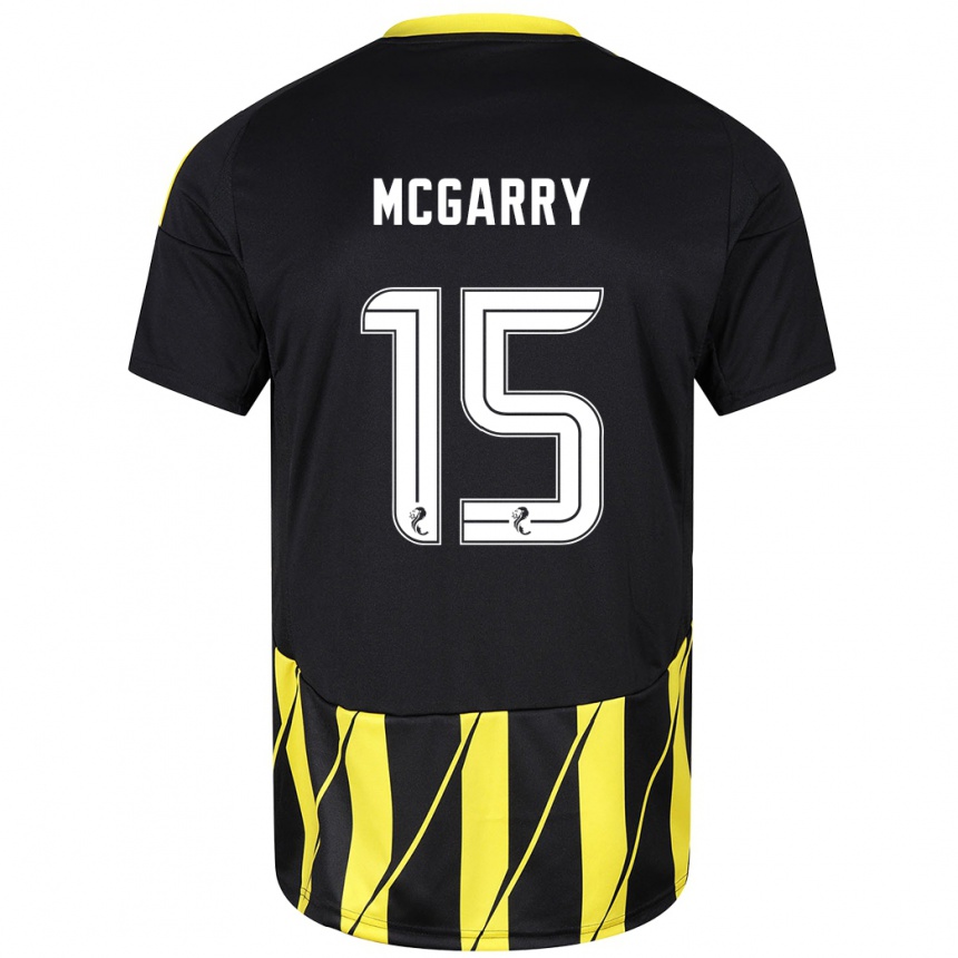 Gyermek Labdarúgás James Mcgarry #15 Fekete Sárga Idegenbeli Jersey 2024/25 Mez Póló Ing