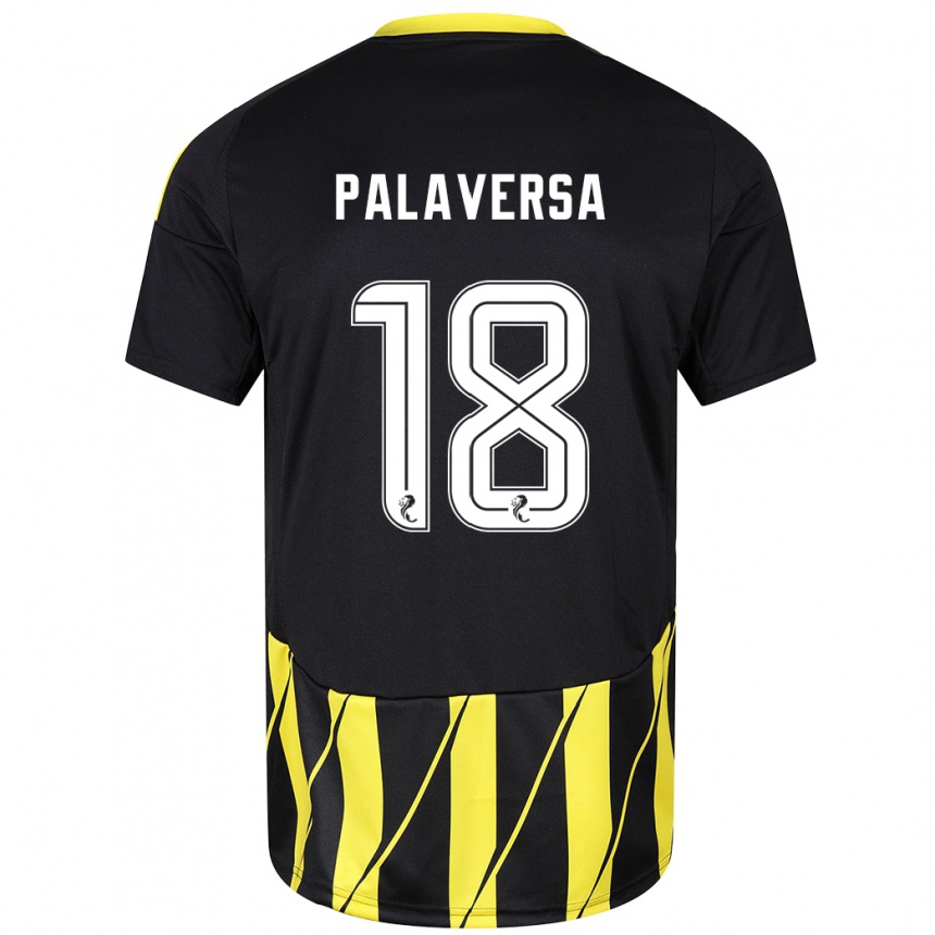 Gyermek Labdarúgás Ante Palaversa #18 Fekete Sárga Idegenbeli Jersey 2024/25 Mez Póló Ing