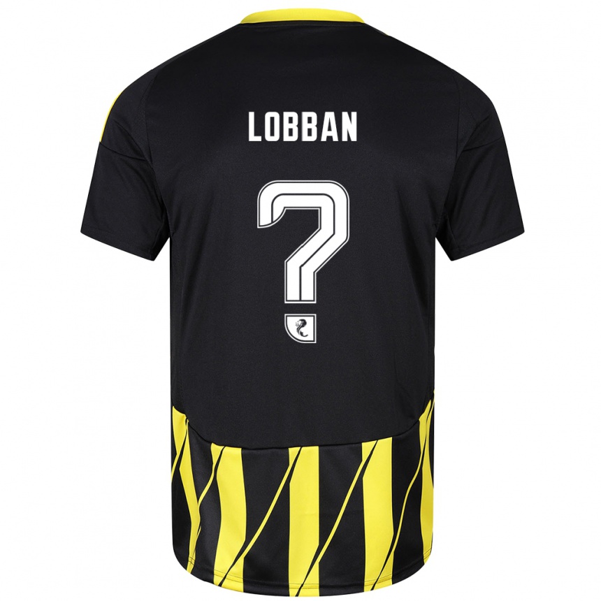 Gyermek Labdarúgás Dylan Lobban #0 Fekete Sárga Idegenbeli Jersey 2024/25 Mez Póló Ing